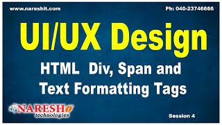 Session4  HTML Div Span and Text Formatting Tags  UIUX Design Tutorials [upl. by Towers]