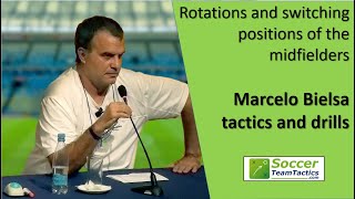 Marcelo Bielsa tactics and drills Rotations and switching positions of the midfielders [upl. by Ayarahs138]