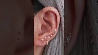 Celestial Ear Piercing Curation Ideas for Women Gold Cartilage Earrings [upl. by Arturo565]