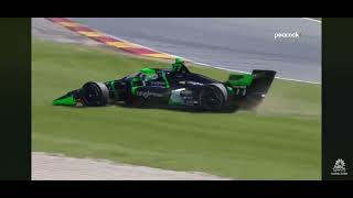 Romain Grosjean Crash2024 Indycar practice 1 at Road America [upl. by Seamus]