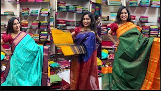 Silk cotton sarees at Malleshwaram Bengaluru  Silk cotton sarees special ladies sarees [upl. by Adnileb455]