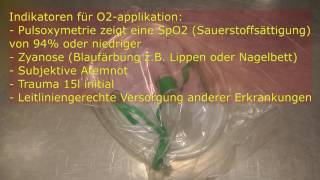 Sauerstoffgabe im Rettungsdienst O2Maske Brille und Verneblermaske [upl. by Llerod28]