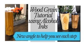 How to Paint a Wood Grain Pattern with Alcohol Inks on a Stainless Steel Tumbler [upl. by Eedissac312]