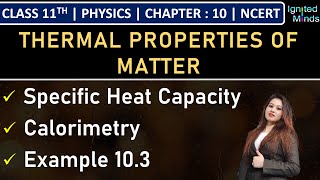 Class 11th Physics  Specific Heat Capacity  Calorimetry  Example 103  Chapter 10  NCERT [upl. by Auqinihs]