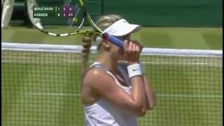 Match point Bouchard through to Wimbledon 2014 semifinals [upl. by Atnoek]