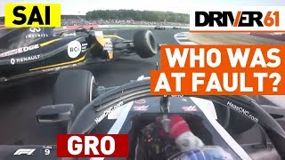 Sainz and Grosjean HighSpeed Crash Drivers Analysis British GP [upl. by Darrill]