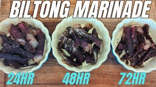 Biltong Marinade Battle 24 vs 48 vs 72 Hours  Taste Test and Verdict [upl. by Quartis]