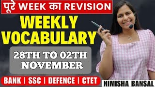 Vocabulary Weekly Revision  28TH TO 02TH NOVEMBER  The Hindu Editorial  Nimisha Bansal Maam [upl. by Lerraj]