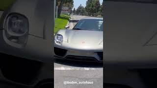 LOUD downshifts in Porsche 918 with Boden Autohaus exhaust porsche porsche918 automobile exhaust [upl. by Yrrot]