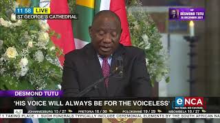 Desmond Tutu  Ramaphosa delivers eulogy [upl. by Martie]