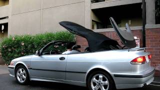 2000 SAAB 93 SE Convertible Top Up Action [upl. by Naerol777]