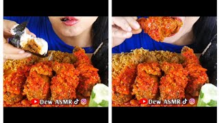 ASMR INDOMIE RENDANG ONIGIRI amp AYAM CRISPY SAMBAL GEPREK‼️🔥asmr ayamcrispy indomie onigiri eat [upl. by Nnyre]