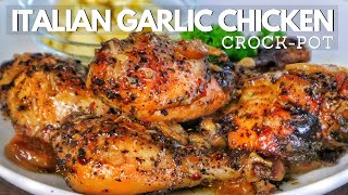 Italian Garlic Chicken Recipe In Crock Pot [upl. by Anirac215]