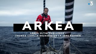 Arkea Ultim Challenge Arrivée de Thomas Coville deuxième de la course [upl. by Ahsilrak537]