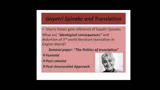 Post Colonial translation by Sherry Simon and Gayatri Spivak part1 [upl. by Christos707]