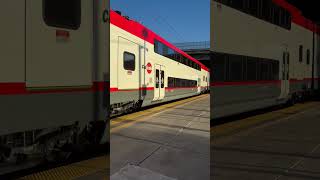 Southbound Caltrain local leaving railcar railway automobile railroad train railfan rail [upl. by Hannan]