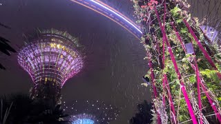 SuperTree in Gardens by the Bay in Singapore in raining day D [upl. by Elka775]