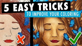 5 EASY TIPS to Instantly Improve Your Adult Coloring Pages [upl. by Drusie]