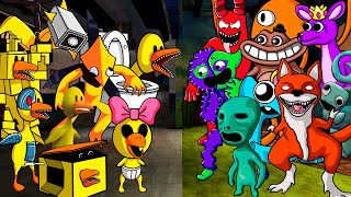 All YELLOW Characters Rainbow Friends Vs All Garten of Banban  Friday Night Funkin Mod Roblox [upl. by Jamison301]