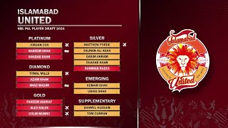 Islamabad United All Picks HBLPSLDraft HBLPSL9 [upl. by Nodab219]