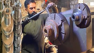 wonderfull process of making wheat thresher machine white belt double pulley on Lathe machine [upl. by Fredia]