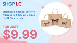 Set of 3 Beige Butterfly Pattern Felt Tote Bags  Various Sizes [upl. by Ok]