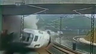 Caught on Tape Deadly Train Crash in Spain [upl. by Lemmuela]