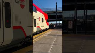 Southbound Caltrain leaving railcar railway automobile train railroad railfan railfanning [upl. by Wilinski759]