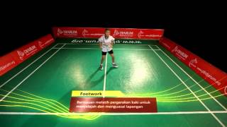 Tutorial bermain Bulutangkis  Footwork [upl. by Anirehs]