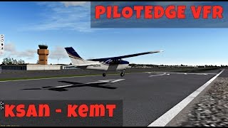 KSAN  KEMT VFR Carenado C210  REP XPlane Pilotedge [upl. by Atteras660]