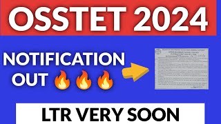 OSSTET 2024 NOTIFICATION OUT  LTR [upl. by Tally]