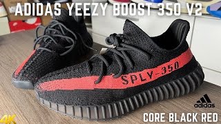 Adidas Yeezy 350 V2 Core Black Red 2022 On Feet Review [upl. by Koran526]