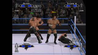 WWE SVR 2007  RatedRKO Randy Orton amp Edge vs DGeneration X Triple H amp HBK [upl. by Lashonde]