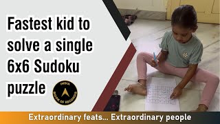 Fastest kid to solve a single 6x6 Sudoku puzzle [upl. by Ahsenyt]