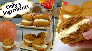 RIDICULOUSLY EASY PUMPKIN WHOOPIE PIES ONLY 5 INGREDIENTSFavorite Fall Recipes [upl. by Mina]