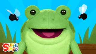 Five Little Speckled Frogs featuring Frog Puppets  Kids Song  Super Simple Songs [upl. by Nicolina]