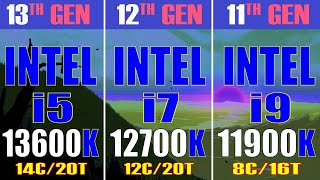 INTEL i9 11900K vs INTEL i7 12700K vs INTEL i5 13600K  PC GAMES TEST [upl. by Esilrac718]