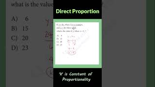 Direct Proportion Formula ykx where k is the proportionality constant mathshorts shorts satmath [upl. by Loralee458]