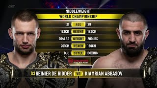 Reinier De Ridder vs Kiamrian Abbasov  ONE Championship Full Fight [upl. by Icnan]