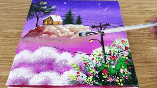 Acrylmalerei für Anfänger Wolkenlandschaft Tutorial Nr 48 [upl. by Direj]