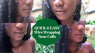 DIY NOSE RINGS  CUFF TUTORIAL  QUICK amp EASY  FAKE PIERCINGS  WIRE WRAPPING  NO PIERCING NEEDED [upl. by Eugilegna]