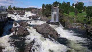 Norway Hønefoss  The waterfall in the town center  נורבגיה [upl. by Akenahs80]