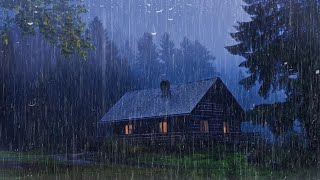 Goodbye Insomnia With Heavy RAIN Sound  Rain Sounds On Old Roof In Foggy Forest At Night ASMR [upl. by Ohcirej444]