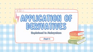 Class 12 Chapter 6  Application of Derivatives  part 1 Anns LearningHub [upl. by Livy]