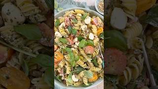 PESTO PASTA SALAD 🍃🍅 delicious easy side dish or meal prep lunch [upl. by Leiru]