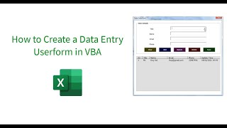 VBA User Form Add Update Delete and Save [upl. by Clellan]