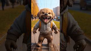 Cute puppy is angry looks like a monster 😡😨 ai dog aidog cute horror cartoon memes aiart [upl. by Alvin]