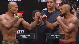 Jacare Souza vs Vitor Belfort  WeighIn  UFC 198 [upl. by Hcelemile]