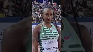 World League 100m Showdown Sharika Jackson vs ShaCarri Richardson  Epic Race Highlights [upl. by Leamaj]