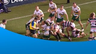 Leicester Tigers Ellis Genge takes out JP Doyle by mistake [upl. by Aissatsana]